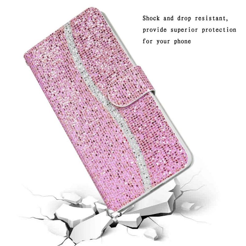 Housse Samsung Galaxy A22 5G Glitter Porte Cartes