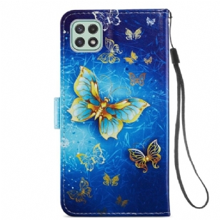 Housse Samsung Galaxy A22 5G Golden Butterfly