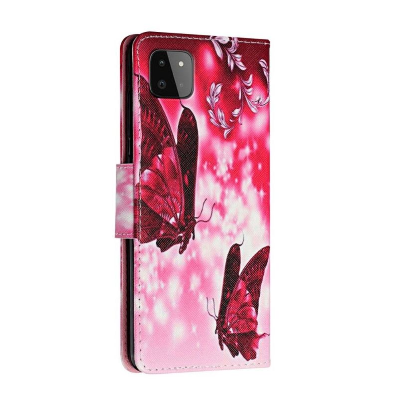 Housse Samsung Galaxy A22 5G Papillons Volants