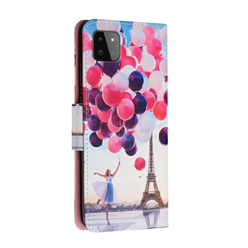 Housse Samsung Galaxy A22 5G Tour Eiffel Fille Ballon