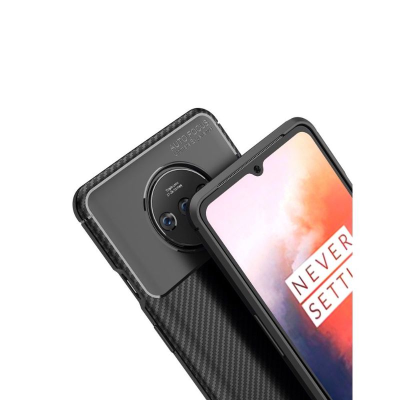 OnePlus 7T - Coque Style Fibre de Carbone en Gel