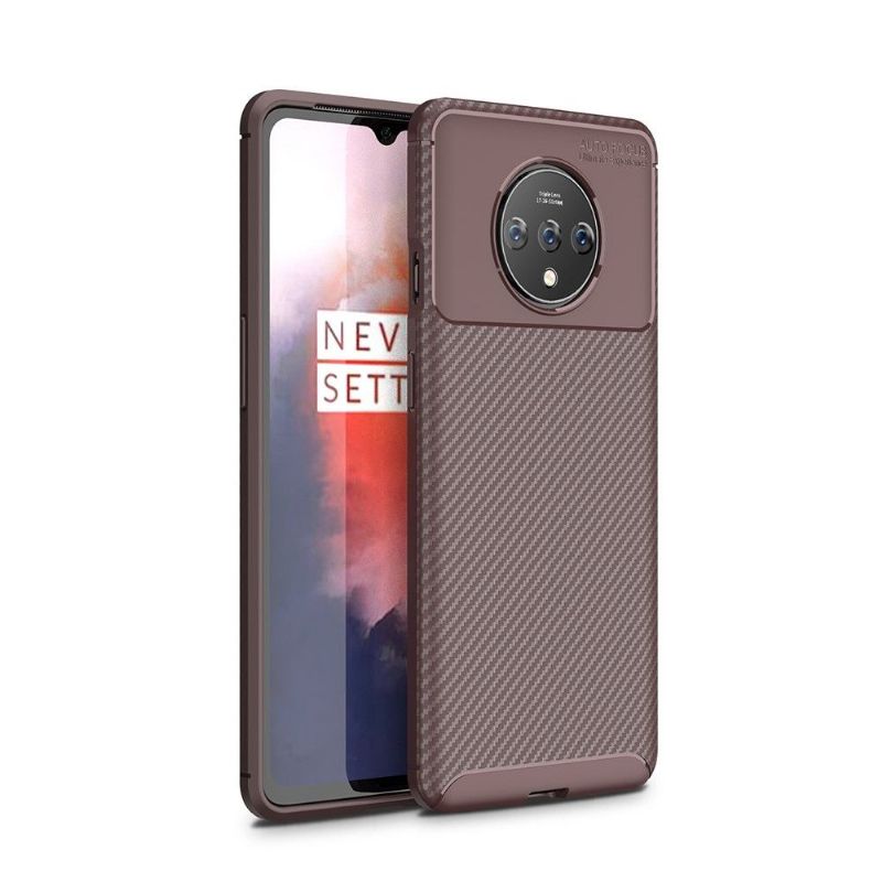 OnePlus 7T - Coque Style Fibre de Carbone en Gel