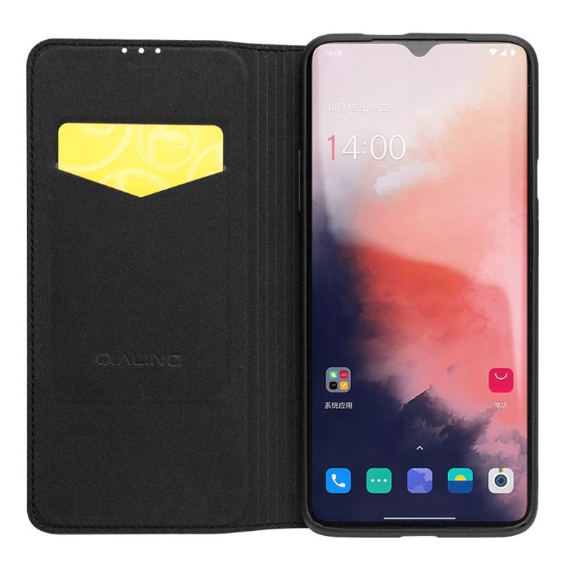 OnePlus 7T - Housse premium en cuir véritable - Noire