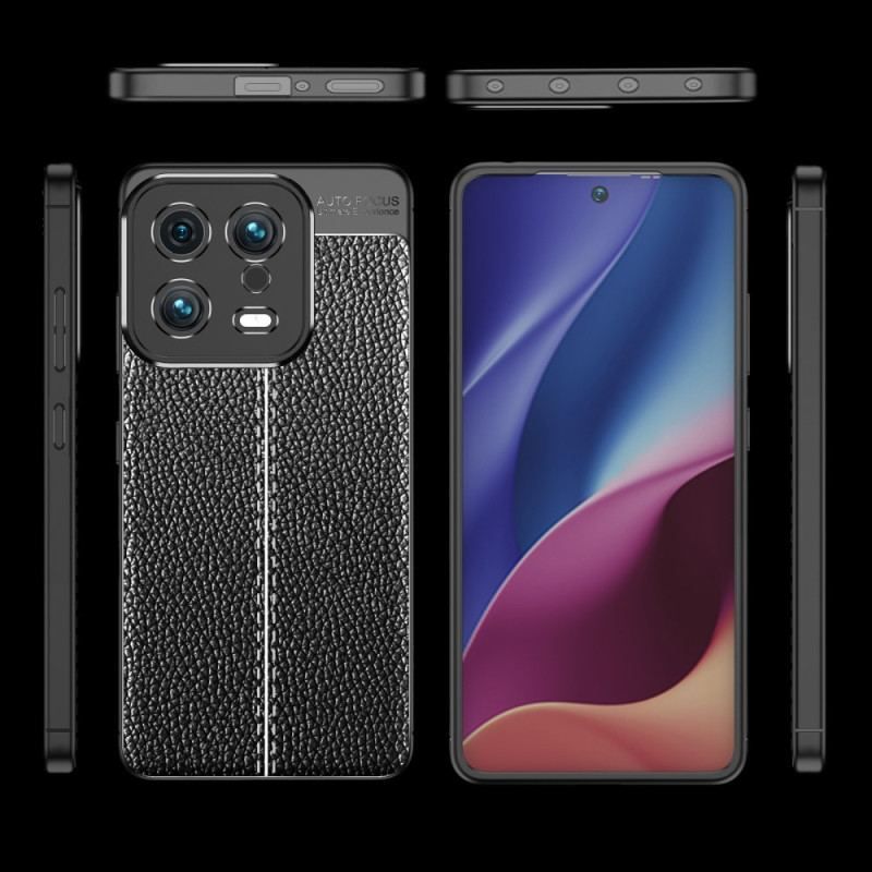 Coque Xiaomi 13 Effet Cuir Litchi Double Line