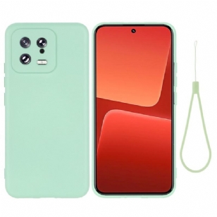 Coque Xiaomi 13 Silicone Liquide avec Lanière