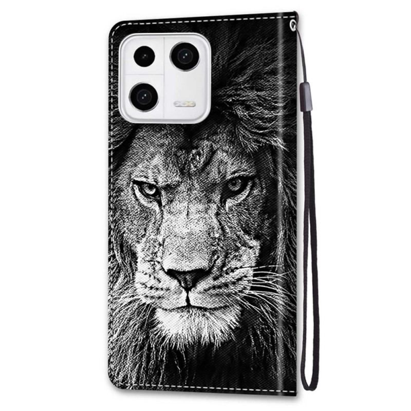 Housse Xiaomi 13 Lion à Lanière