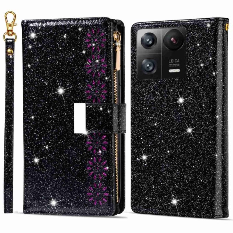 Housse Xiaomi 13 Paillettes Portefeuille Zip