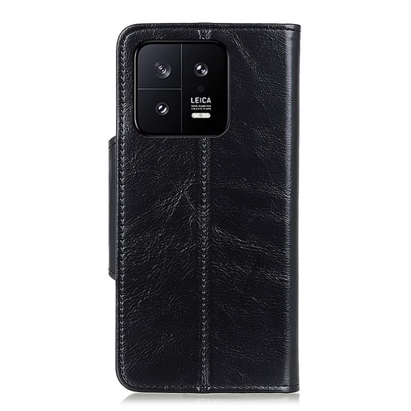 Housse Xiaomi 13 Simili Cuir Verni Bouton KHAZNEH