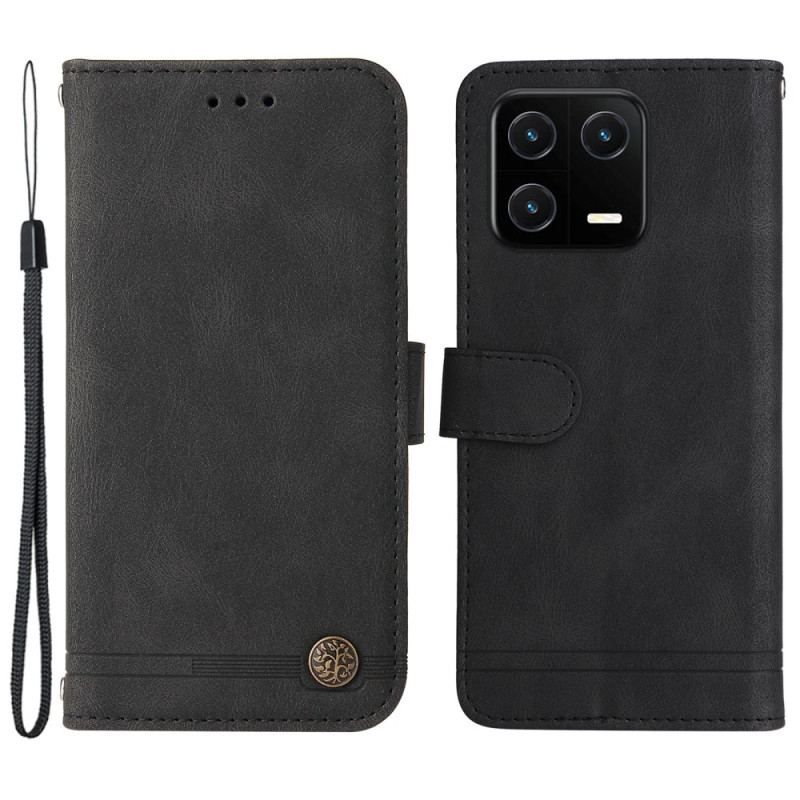 Housse Xiaomi 13 Style Cuir avec Rivet Décoratif