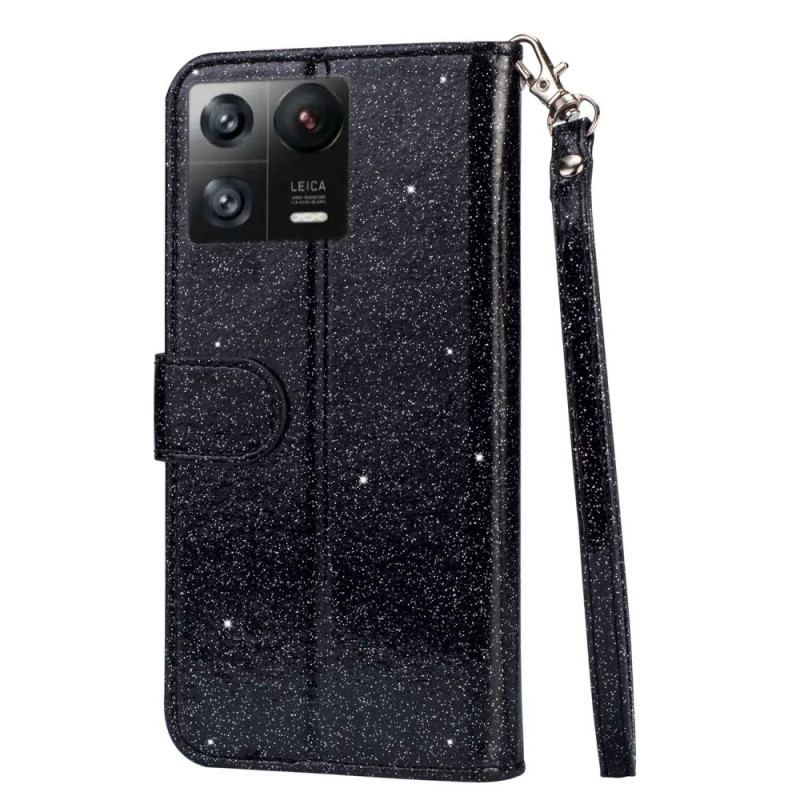 Housse Xiaomi 13 Style Portefeuille à Paillettes