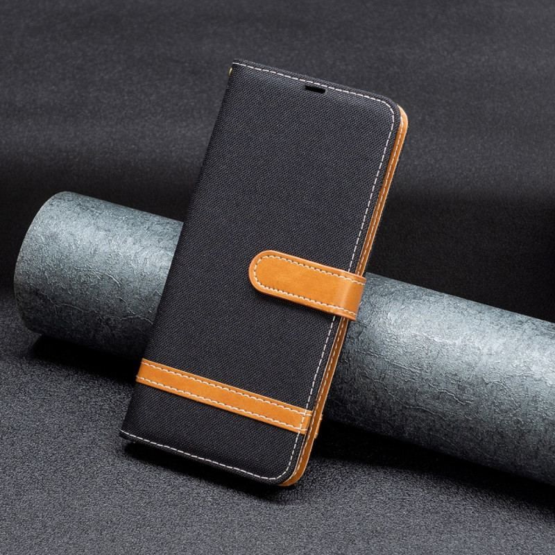 Housse Xiaomi 13 Tissu et Effet Cuir à Lanière