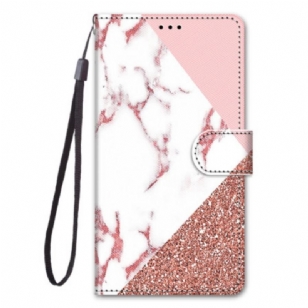 Housse Xiaomi 13 Triangle en Marbre et Paillettes