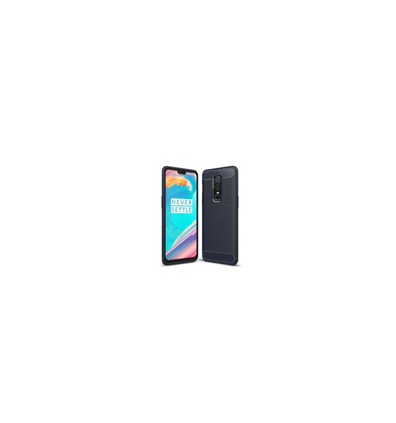 Coque OnePlus 6 Carbone brossée