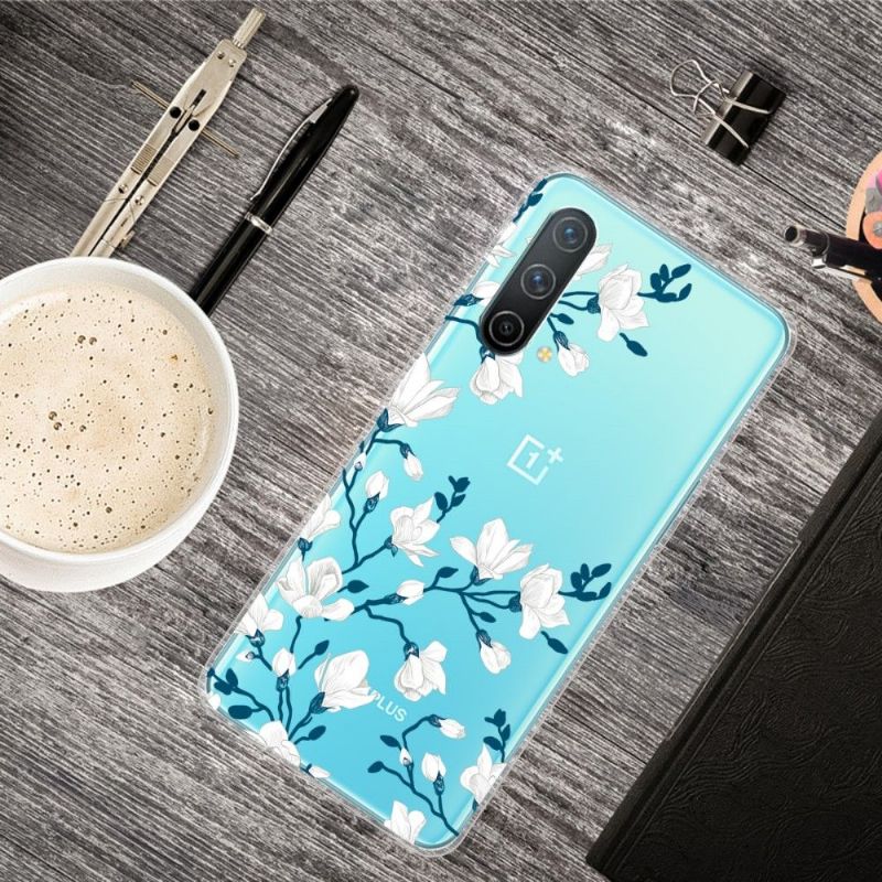 Coque OnePlus Nord CE 5G fleurs blanches