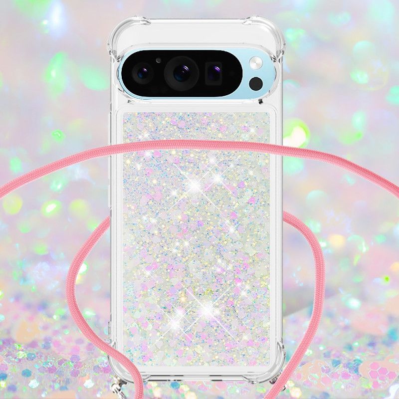 Coque à Cordon Google Pixel 9 Pro XL Paillettes