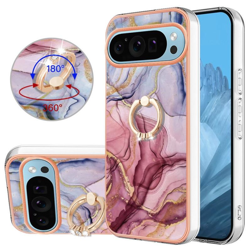 Coque Google Pixel 9 Pro XL Anneau-Support Marbre