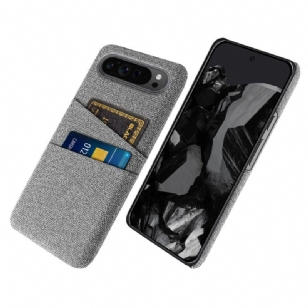 Coque Google Pixel 9 Pro XL Tissu Double Porte-Cartes