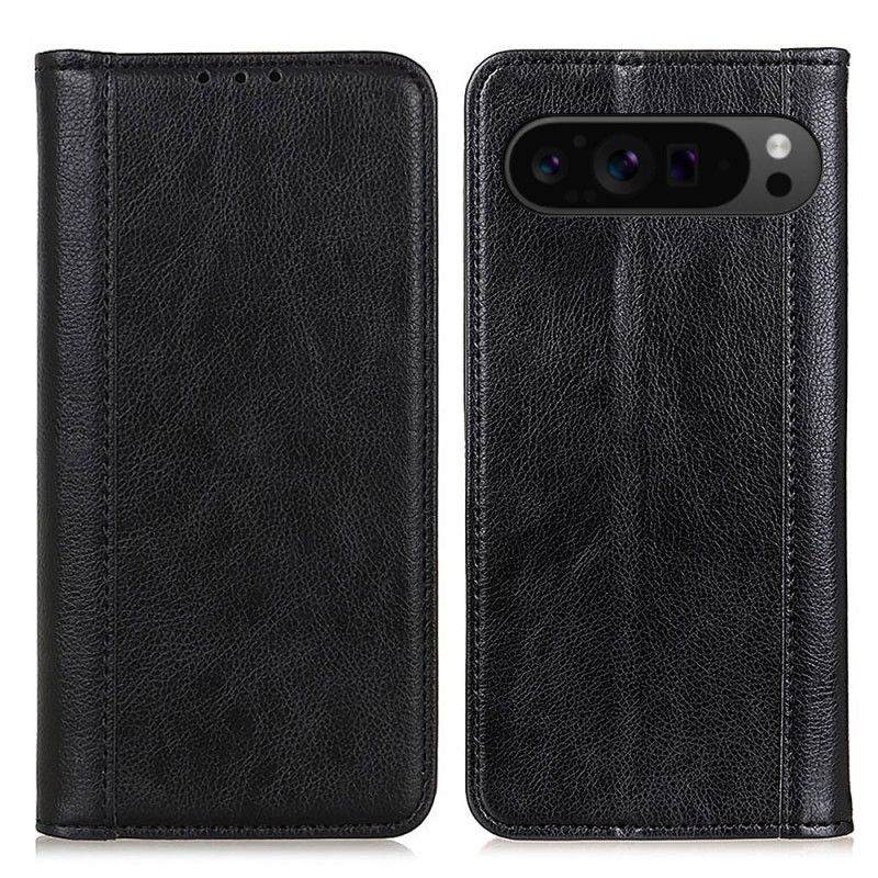 Flip Cover Google Pixel 9 Pro XL Cuir Fendu Texture Litchi