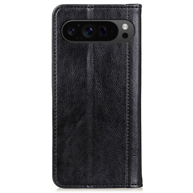 Flip Cover Google Pixel 9 Pro XL Cuir Fendu Texture Litchi