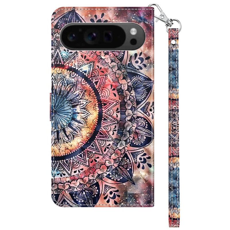 Housse Google Pixel 9 Pro XL Mandala en Couleur à Lanière