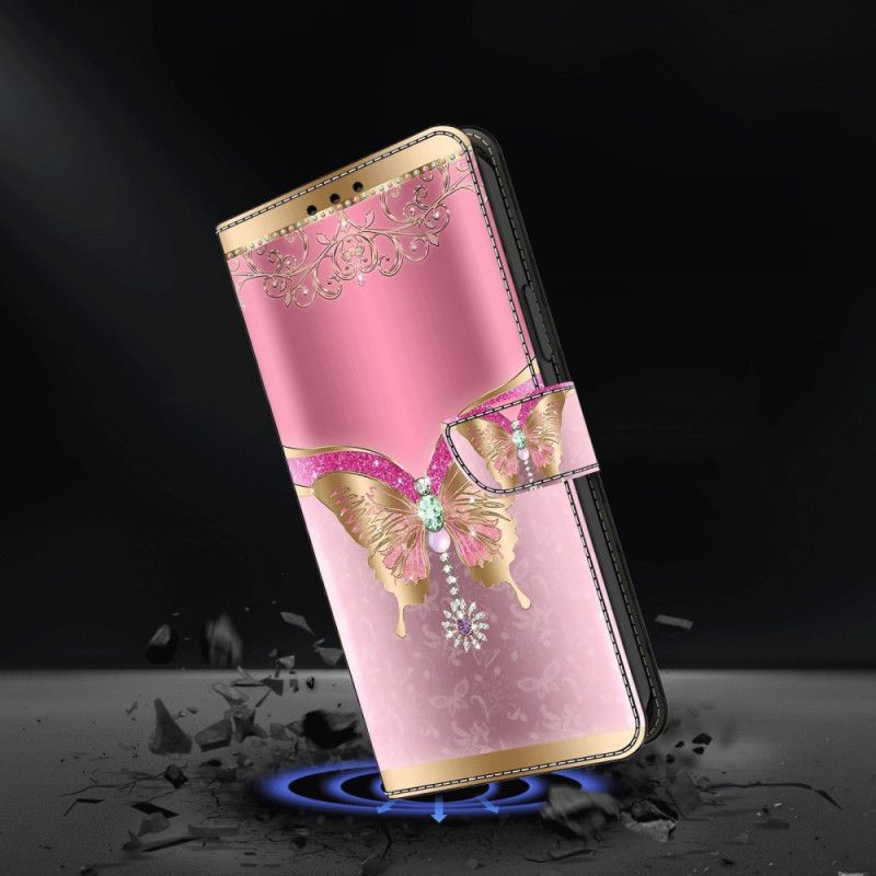 Housse Google Pixel 9 Pro XL Papillon Rose et Or