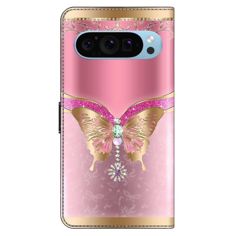 Housse Google Pixel 9 Pro XL Papillon Rose et Or