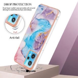 Coque Realme 9 Pro Plus Marbre Coloré Bleu