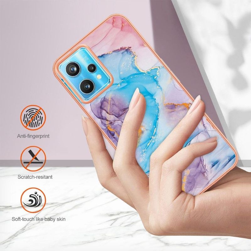 Coque Realme 9 Pro Plus Marbre Coloré Bleu