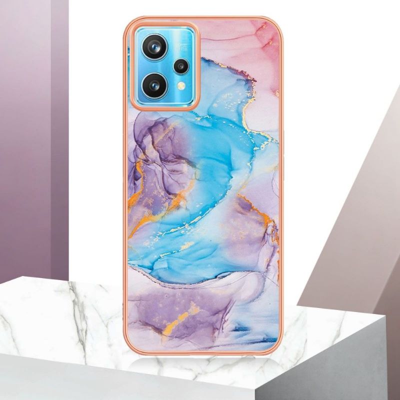 Coque Realme 9 Pro Plus Marbre Coloré Bleu