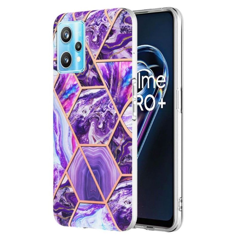 Coque Realme 9 Pro Plus Marbre Motif Géométrie