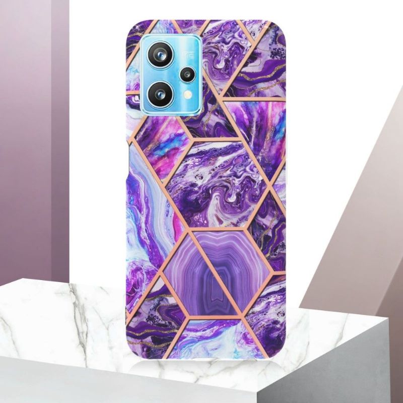 Coque Realme 9 Pro Plus Marbre Motif Géométrie