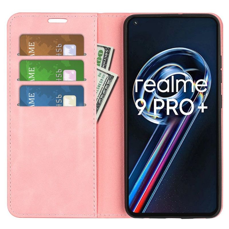 Étui Realme 9 Pro Plus simili cuir fonction stand