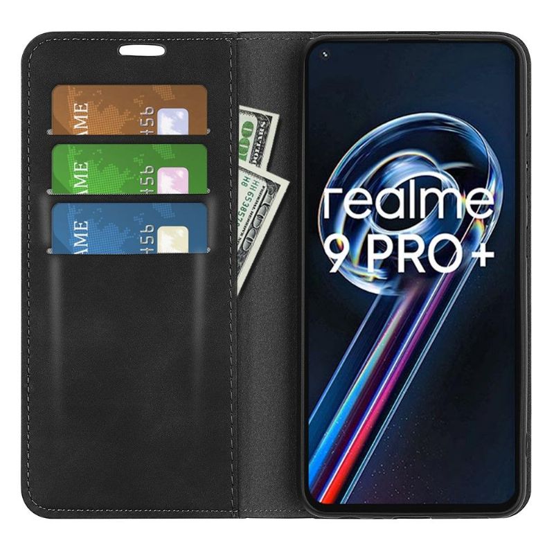 Étui Realme 9 Pro Plus simili cuir fonction stand