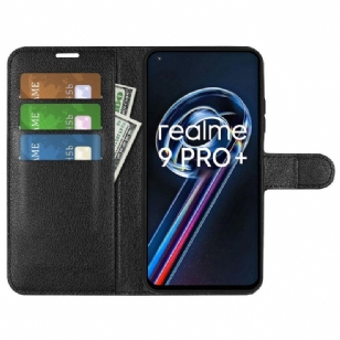 Housse Realme 9 Pro Plus portefeuille style cuir