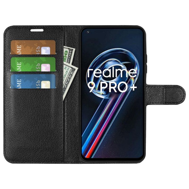 Housse Realme 9 Pro Plus portefeuille style cuir