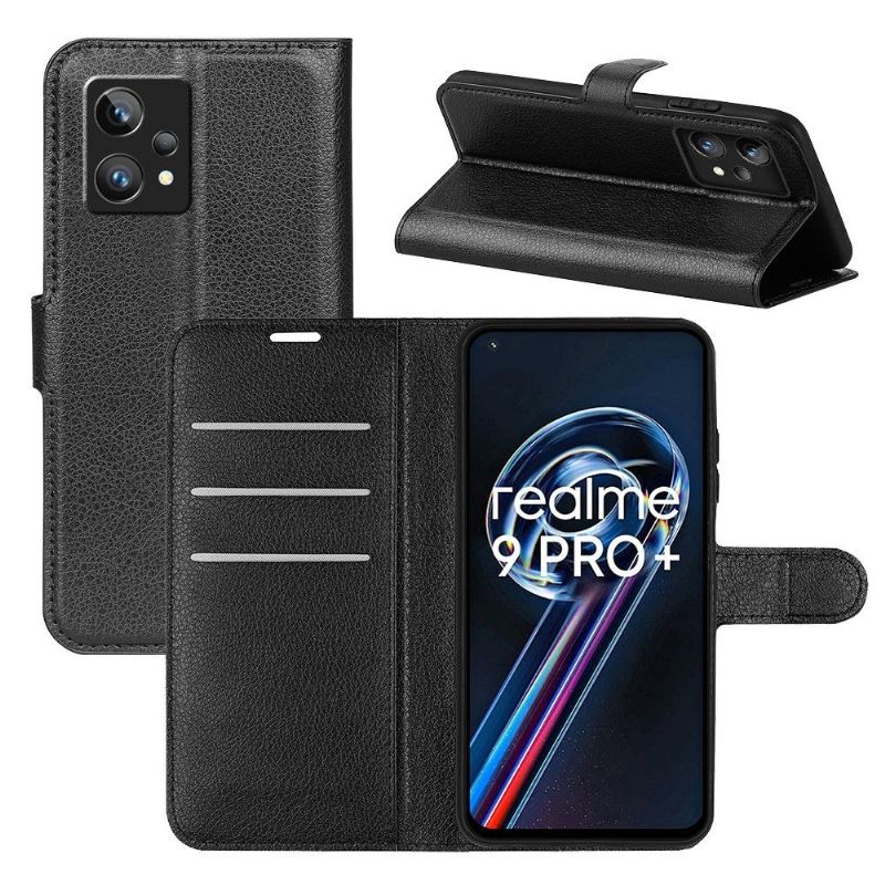 Housse Realme 9 Pro Plus portefeuille style cuir