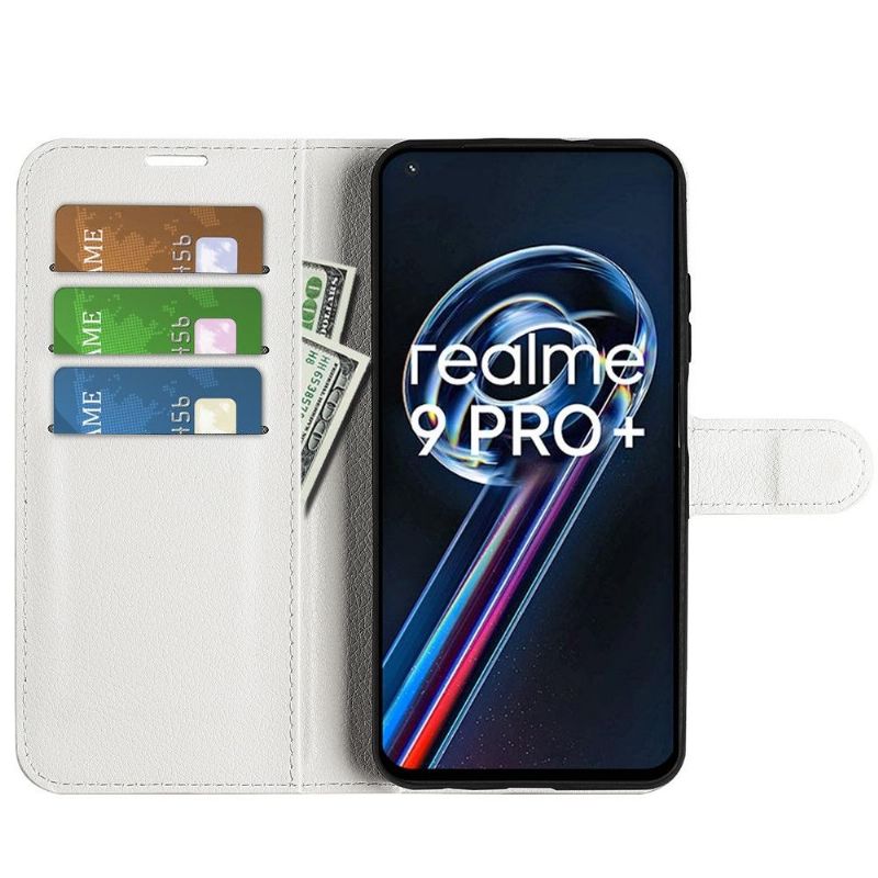 Housse Realme 9 Pro Plus portefeuille style cuir