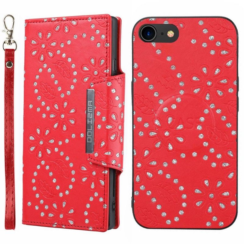 Coque et housse iPhone SE 2022 / 2020 fleurs diamants