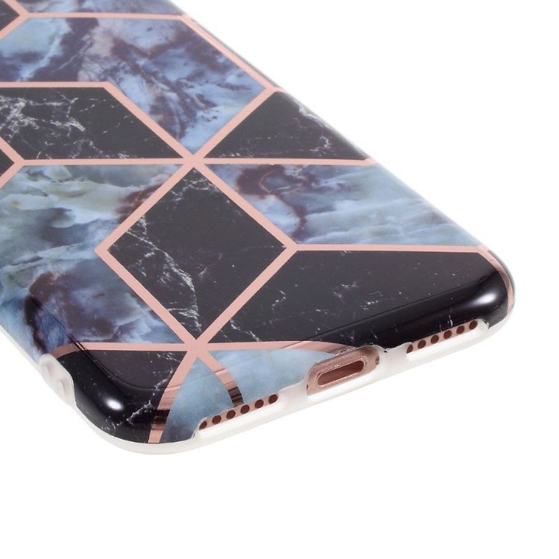 Coque iPhone SE 2022 / 2020 / 8 / 7 marbre motif géométrique