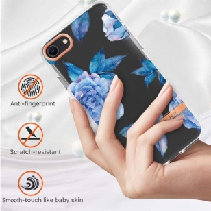 Coque iPhone SE 2022 / 2020 / 8 / 7 Pivoine bleu