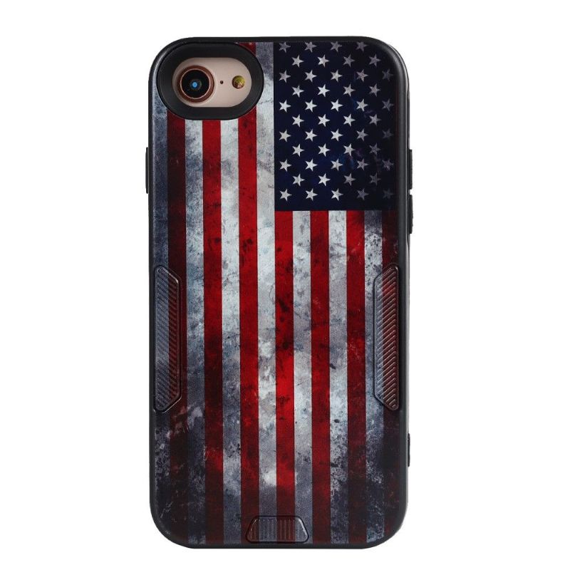 Coque iPhone SE 2022 / 2020 Drapeau Américain Vintage