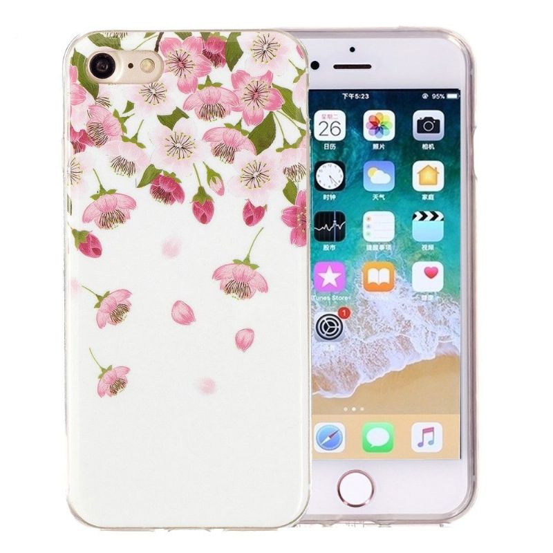 Coque iPhone SE 2022 / 2020 Fluorescente Fleurs