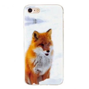 Coque iPhone SE 2022 / 2020 Fluorescente Renard roux