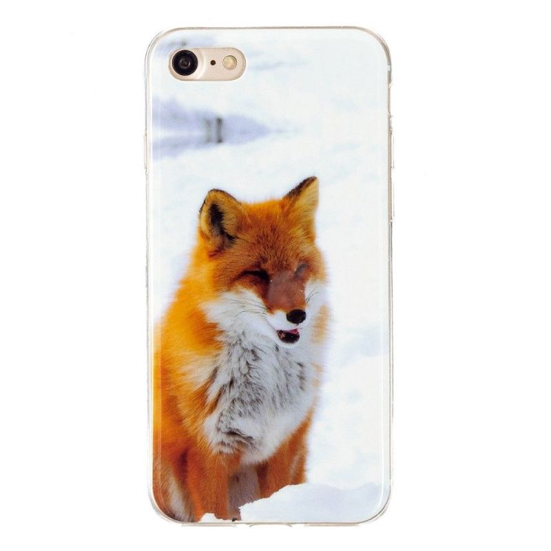 Coque iPhone SE 2022 / 2020 Fluorescente Renard roux