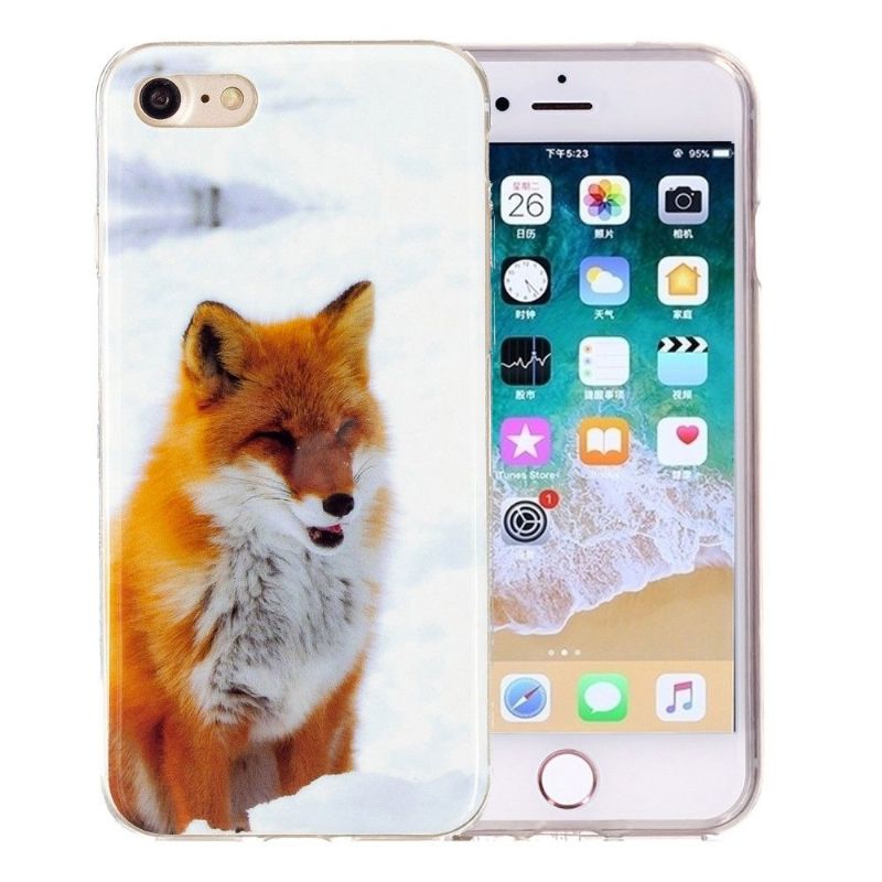 Coque iPhone SE 2022 / 2020 Fluorescente Renard roux