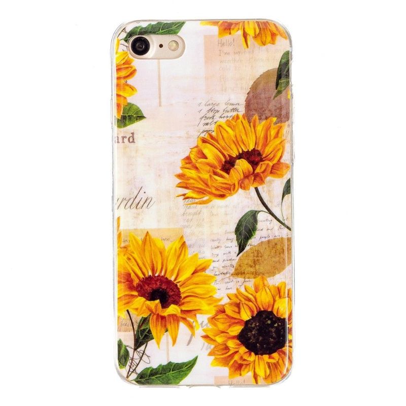 Coque iPhone SE 2022 / 2020 Fluorescente Tournesol Vintage