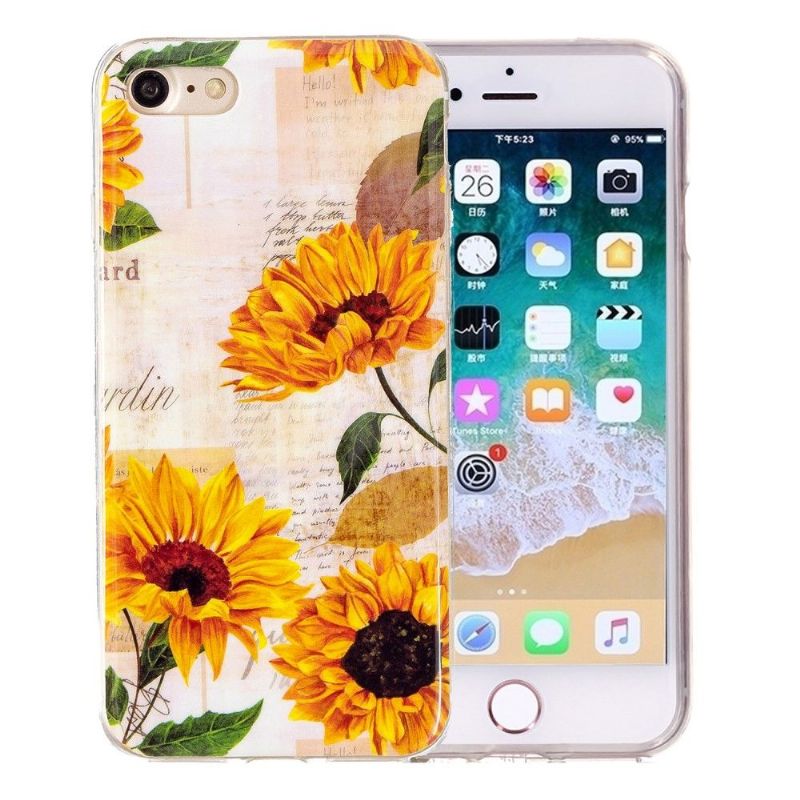 Coque iPhone SE 2022 / 2020 Fluorescente Tournesol Vintage