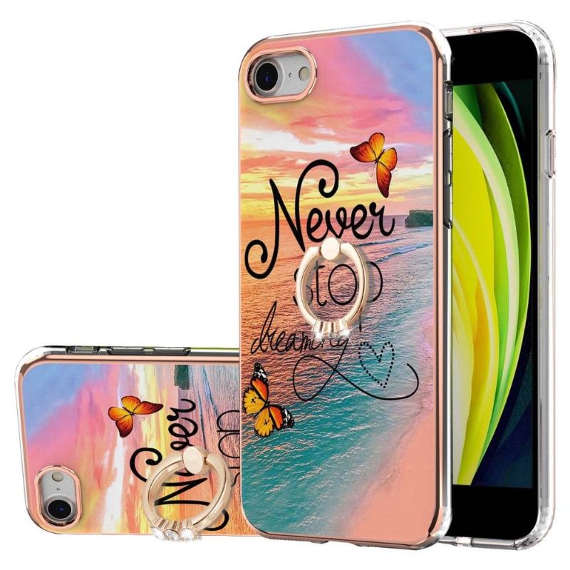 Coque iPhone SE 2022 / 2020 Never Stop Dreaming avec bague