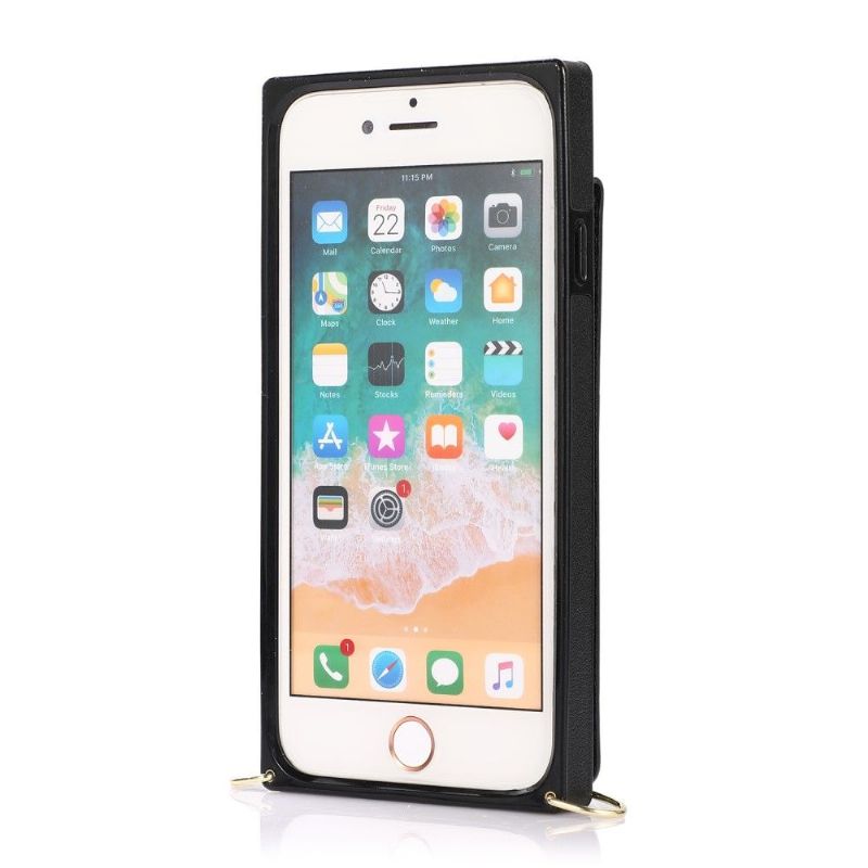 Coque iPhone SE 2022 / 2020 Porte-Cartes Business à cordon