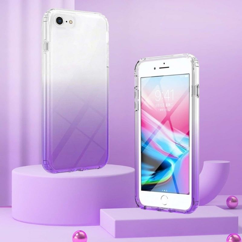 Coque transparente iPhone SE 2022 / 2020 dégradée avec verre trempé